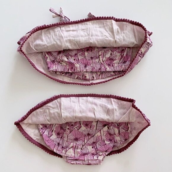 Kate Quinn Organics Baby Girl Medium Orchid Poppies Sunsuit 18-24 Months - Picture 3 of 7